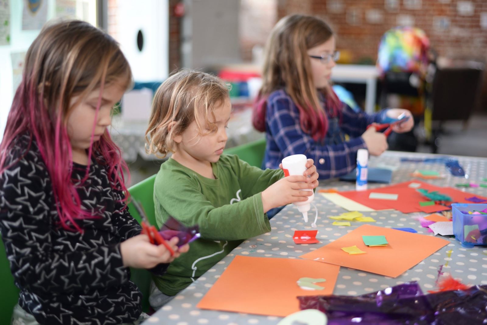 Children taking part in craft workshops at Aspex Portsmouth